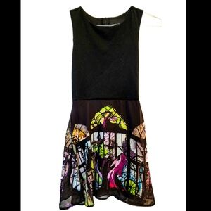 Disney Maleficent Sleeping Beauty Stained Glass Chiffon Tank Dress